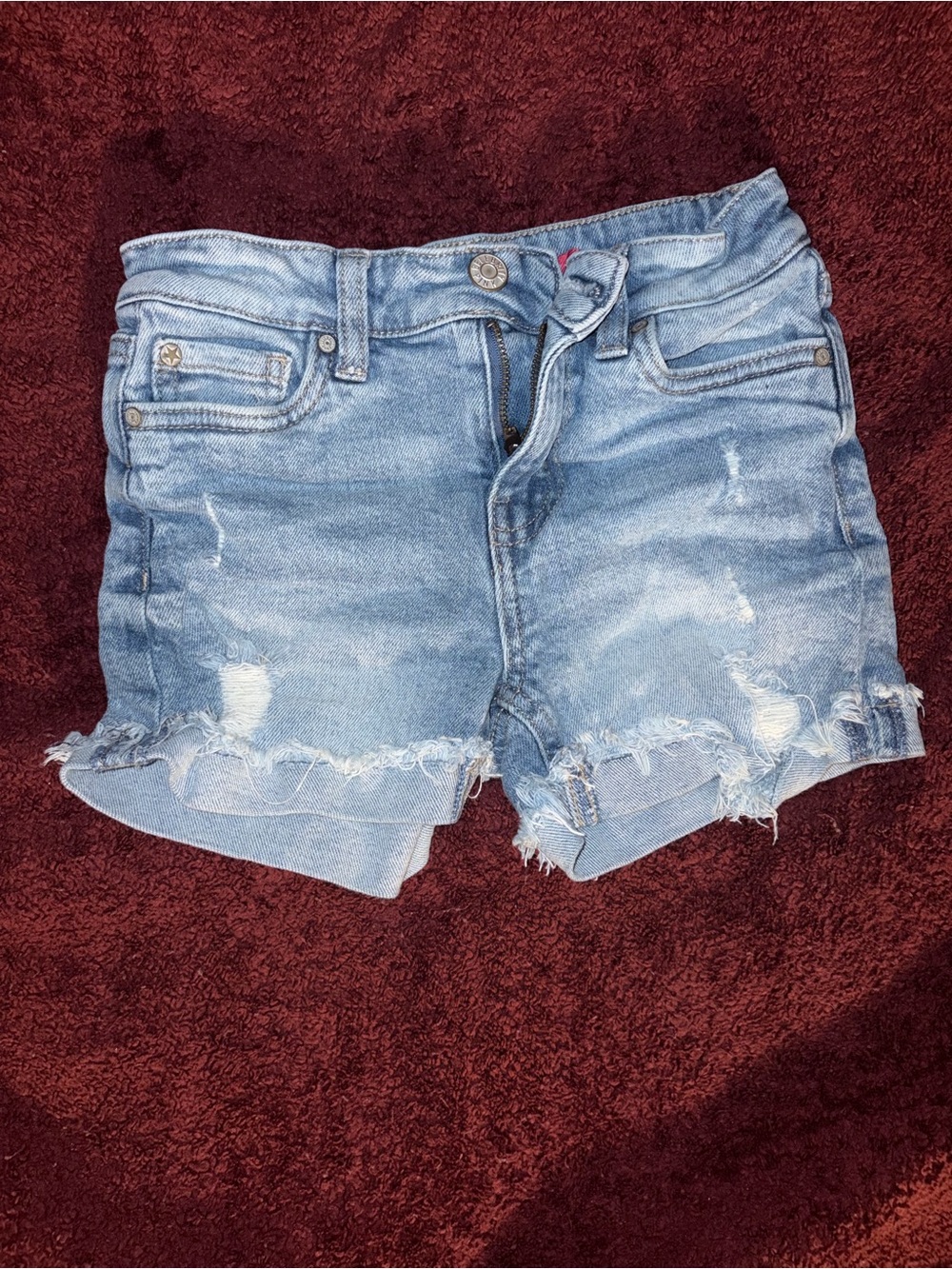 Celebrity Pink Light Blue Distressed Denim Shorts Girls